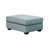 Berrie Ottoman | Teal Blue Polyester Cushioned Top | Black Wood | 40"
