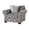Berrie Accent Chair | 1 Throw Pillow | Geometric Gray White Polyester BM333778