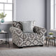 Berrie Accent Chair | 1 Throw Pillow | Geometric Gray White Polyester
