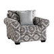 Berrie Accent Chair | 1 Throw Pillow | Geometric Gray White Polyester