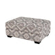 Berrie Ottoman | Geometric Gray White Polyester | Solid Wood | 40’’ BM333779