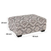 Berrie Ottoman | Geometric Gray White Polyester | Solid Wood | 40’’ BM333779