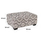 Berrie Ottoman | Geometric Gray White Polyester | Solid Wood | 40’’ BM333779