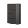 Sheim Tall Dresser Chest Modern Fluted Reeded Black Solid Acacia Wood BM333780