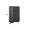 Sheim Tall Dresser Chest Modern Fluted Reeded Black Solid Acacia Wood BM333780