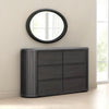 Sheim Wide Dresser | Modern Fluted Reeded Black Solid Acacia Wood