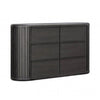 Sheim Wide Dresser | Modern Fluted Reeded Black Solid Acacia Wood