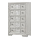 Diaz Tall Dresser Chest | 5 Drawers | Sunburst Metal Design Light Gray BM333782