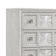 Diaz Tall Dresser Chest | 5 Drawers | Sunburst Metal Design Light Gray BM333782
