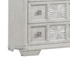 Diaz Tall Dresser Chest | 5 Drawers | Sunburst Metal Design Light Gray BM333782