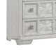 Diaz Tall Dresser Chest | 5 Drawers | Sunburst Metal Design Light Gray BM333782