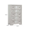 Diaz Tall Dresser Chest | 5 Drawers | Sunburst Metal Design Light Gray BM333782