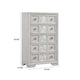 Diaz Tall Dresser Chest | 5 Drawers | Sunburst Metal Design Light Gray BM333782