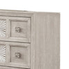 Diaz Wide Dresser | 6 Drawers | Sunburst Metal Design Light Gray Wood BM333783