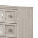 Diaz Wide Dresser | 6 Drawers | Sunburst Metal Design Light Gray Wood BM333783