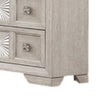 Diaz Wide Dresser | 6 Drawers | Sunburst Metal Design Light Gray Wood BM333783