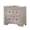 Diaz Nightstand with 2 Drawers | Sunburst Design | Light Gray Wood BM333785