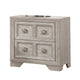 Diaz Nightstand with 2 Drawers | Sunburst Design | Light Gray Wood BM333785