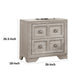 Diaz Nightstand with 2 Drawers | Sunburst Design | Light Gray Wood BM333785