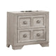 Diaz Nightstand with 2 Drawers | Sunburst Design | Light Gray Wood