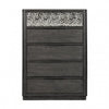 Zoko Tall Dresser Chest | 5 Drawers | Textured Metal Accents Ash Gray BM333786