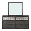 Zoko Wide Dresser with 5 Drawers | Textured Metal Accents | Ash Gray BM333787