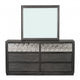 Zoko Wide Dresser with 5 Drawers | Textured Metal Accents | Ash Gray BM333787