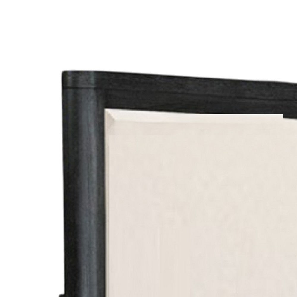 Zoko Dresser Mirror with Beveled Design | Ash Gray Solid Wood 38x42 BM333788