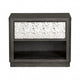 Zoko Nightstand Table with 2 USB Ports | Metal Accents | Ash Gray Wood