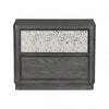 Zoko Nightstand | 2 Drawers | USB Ports | Metal Accents Ash Gray Wood