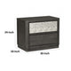 Zoko Nightstand | 2 Drawers | USB Ports | Metal Accents Ash Gray Wood