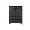 Kaira Tall Dresser Chest | 5 Drawers | Textured Metal | Espresso Brown BM333791
