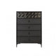 Kaira Tall Dresser Chest | 5 Drawers | Textured Metal | Espresso Brown BM333791