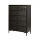 Kaira Tall Dresser Chest | 5 Drawers | Textured Metal | Espresso Brown BM333791
