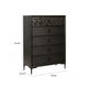 Kaira Tall Dresser Chest | 5 Drawers | Textured Metal | Espresso Brown BM333791