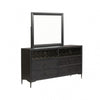 Kaira Wide Dresser | 6 Drawers | Textured Metal | Espresso Brown Wood