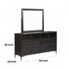 Kaira Wide Dresser | 6 Drawers | Textured Metal | Espresso Brown Wood BM333792