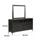Kaira Wide Dresser | 6 Drawers | Textured Metal | Espresso Brown Wood BM333792