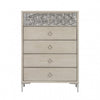 Kaira Tall Dresser Chest | 5 Drawers Metal Accents| Natural Oak Brown BM333795