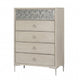 Kaira Tall Dresser Chest | 5 Drawers Metal Accents| Natural Oak Brown BM333795