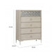 Kaira Tall Dresser Chest | 5 Drawers Metal Accents| Natural Oak Brown BM333795