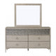 Kaira 66’’ Dresser | 6 Drawers and Textured Metal | Natural Oak Brown BM333796