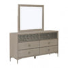 Kaira 66" Dresser | 6 Drawers and Textured Metal | Natural Oak Brown