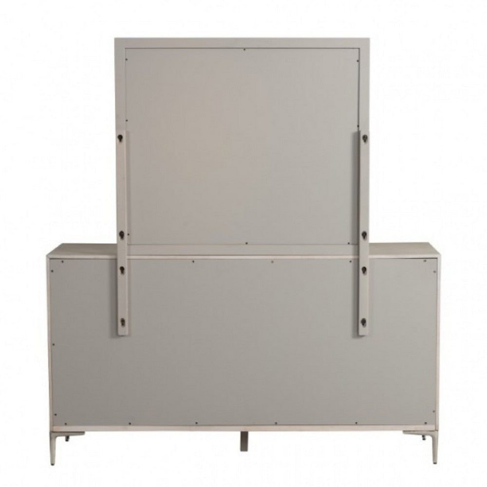 Kaira 66’’ Dresser | 6 Drawers and Textured Metal | Natural Oak Brown BM333796