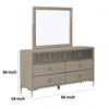 Kaira 66’’ Dresser | 6 Drawers and Textured Metal | Natural Oak Brown BM333796