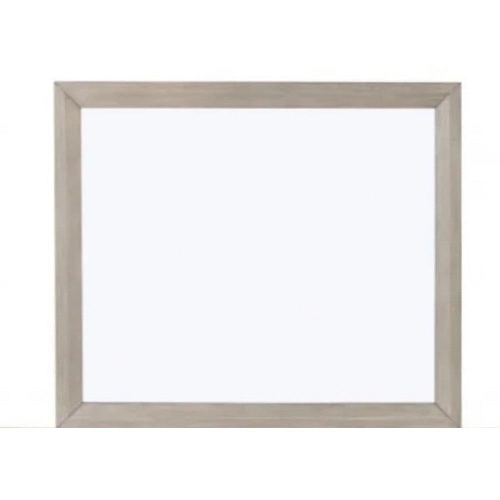 Kaira Vanity Dresser Mirror | Rustic Natural Oak Brown Wood 36x42 BM333797