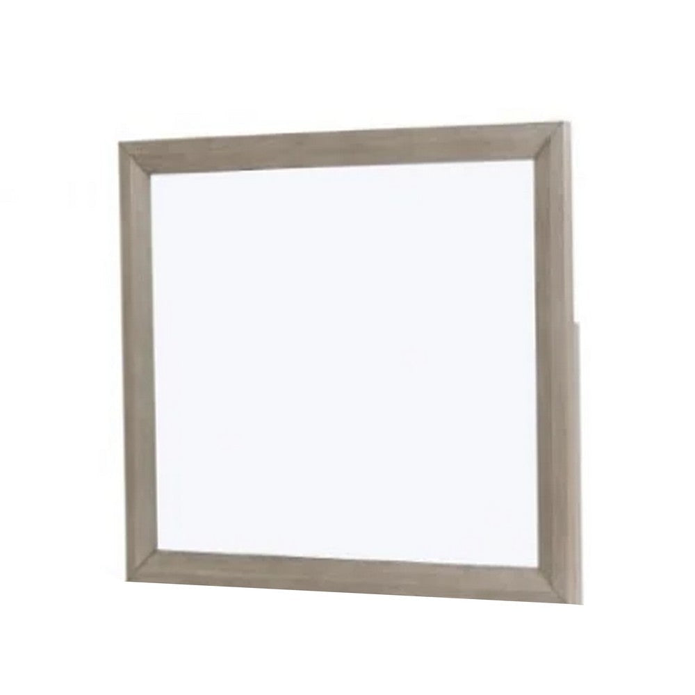 Kaira Vanity Dresser Mirror | Rustic Natural Oak Brown Wood 36x42 BM333797