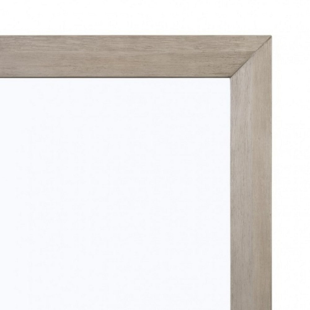 Kaira Vanity Dresser Mirror | Rustic Natural Oak Brown Wood 36x42 BM333797