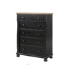 Ginie Tall Dresser Chest | 5 Drawers and Farmhouse Legs | Black Brown BM333799