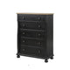 Ginie Tall Dresser Chest | 5 Drawers and Farmhouse Legs | Black Brown BM333799